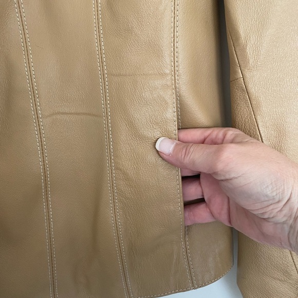 Vintage Y2K Wilson Leather Women's XL Tan‎ Leather Jacket Blazer Western Maxima - Picture 4 of 14